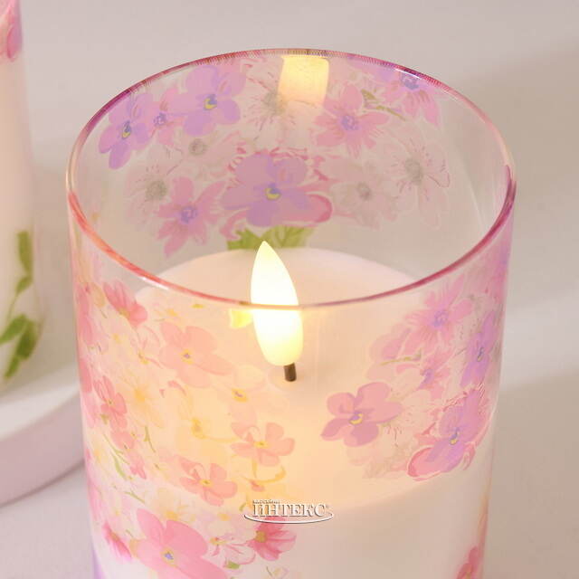 Светодиодная свеча с имитацией пламени Моне Лозанна в стакане 10 см Peha (Пеха)