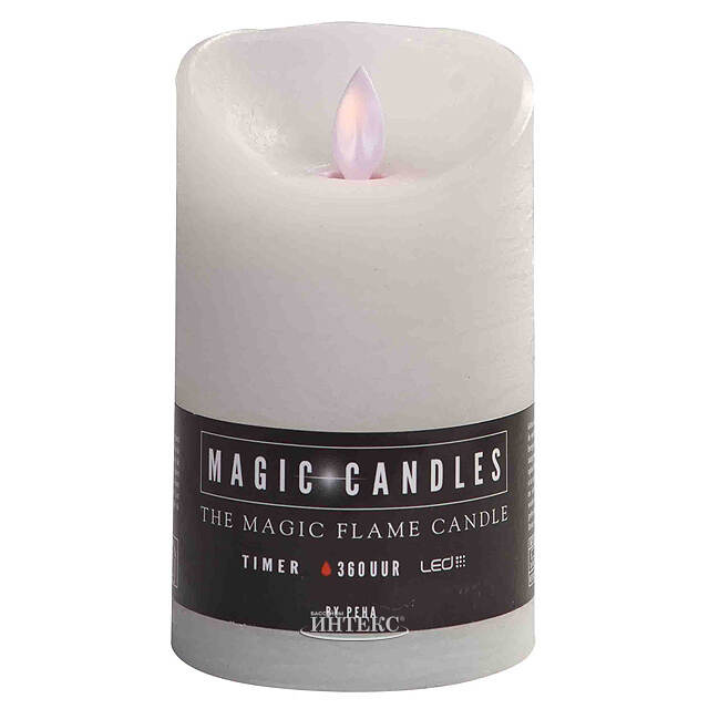 Светодиодная свеча с имитацией пламени 12.5 см, белая восковая, батарейка Peha