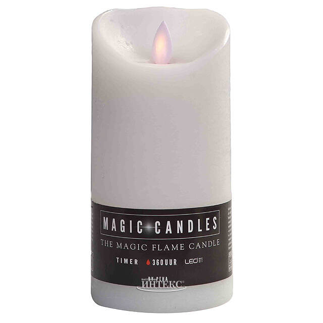 Светодиодная свеча с имитацией пламени 15 см, белая восковая, батарейка Peha