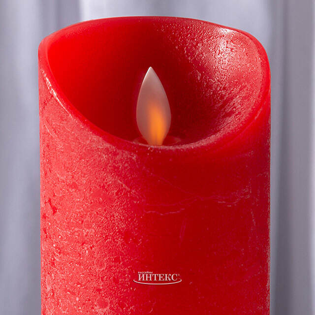 Набор восковых светодиодных свечей с имитацией пламени Magic Flame 11-15 см, 3 шт, с пультом, красные, на батарейках Peha