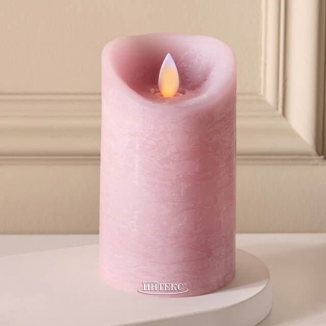 Светодиодная свеча с имитацией пламени 12.5 см, пудровая восковая, батарейка Peha (Пеха)