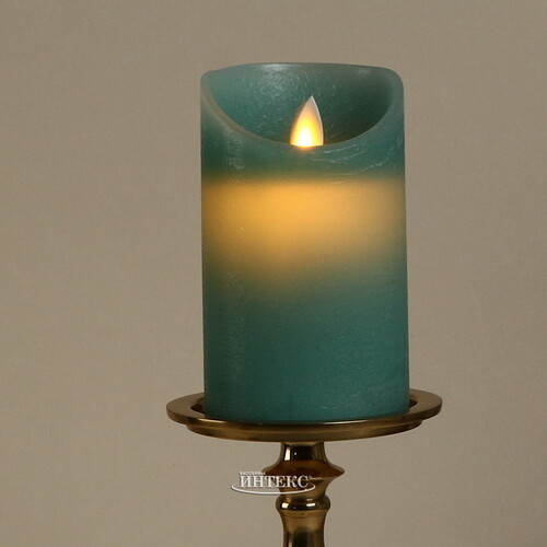 Светодиодная свеча с имитацией пламени 12.5 см, мятная восковая, батарейка Peha