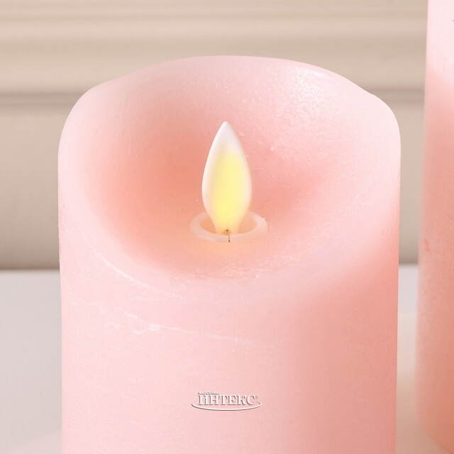 Набор свечей с имитацией пламени Флэйм 12-17 см, 3 шт, с пультом управления, коралловые, восковые Peha (Пеха)