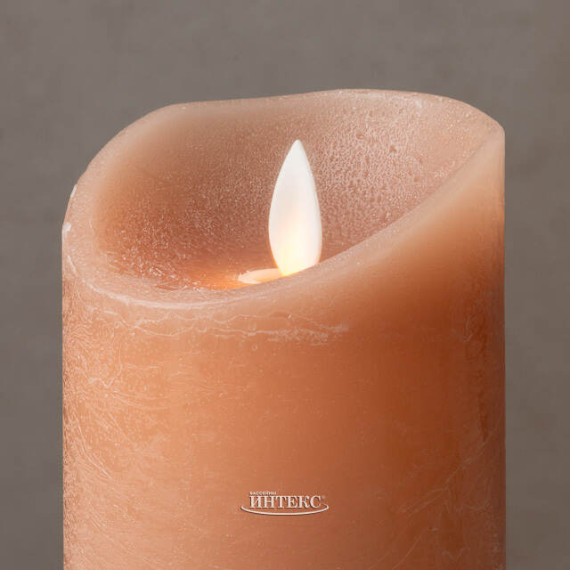 Светодиодная свеча с имитацией пламени 12.5 см, персиковая восковая Peha (Пеха)