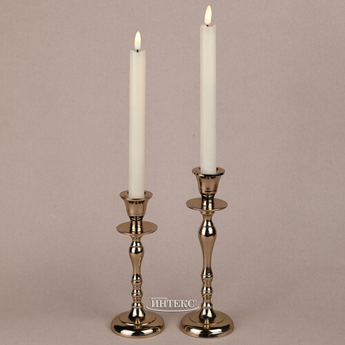 Столовая светодиодная свеча с имитацией пламени Инсендио 26 см 2 шт кремовая, батарейка Peha