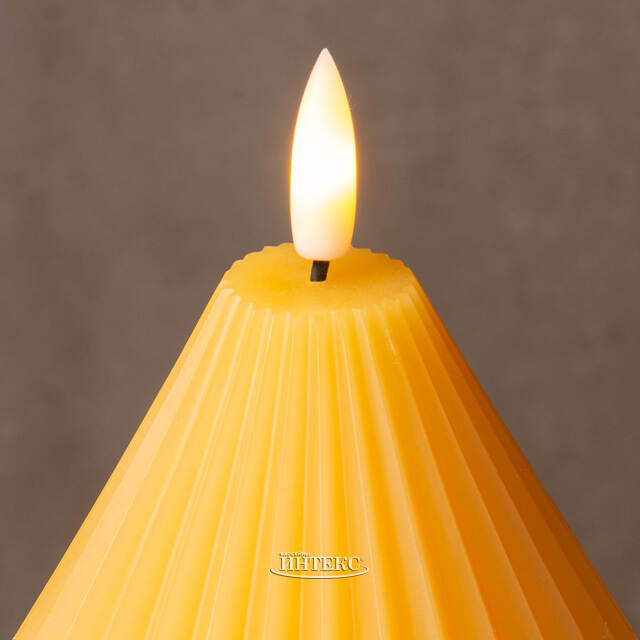 Светодиодная свеча с имитацией пламени Грацио 10 см желтая, на батарейках Peha