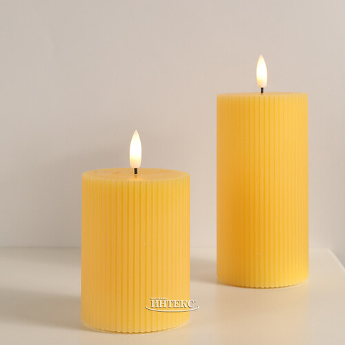 Светодиодная свеча с имитацией пламени Грацио 10 см желтая, батарейка Peha