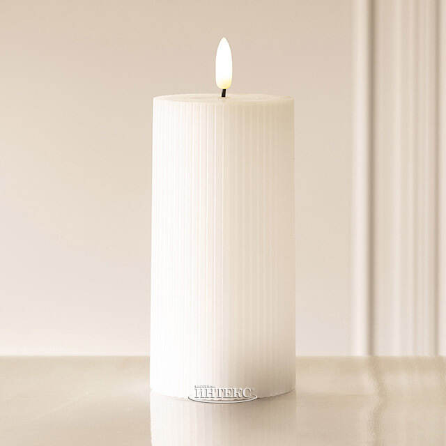 Светодиодная свеча с имитацией пламени Грацио 15 см белая, батарейка Peha (Пеха)