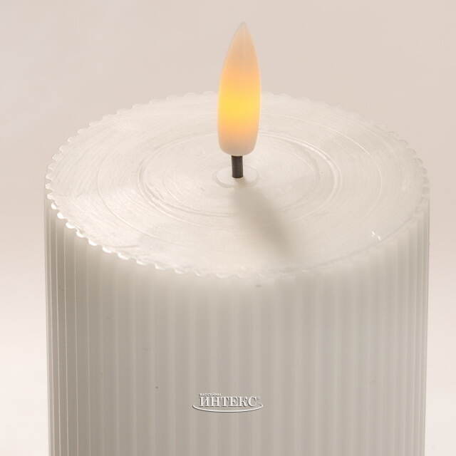 Светодиодная свеча с имитацией пламени Грацио 15 см белая, батарейка Peha (Пеха)