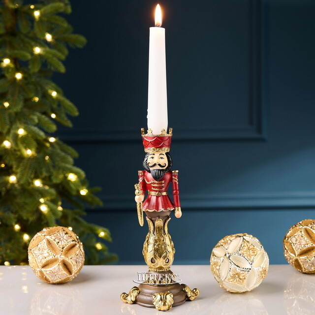 Декоративный подсвечник Щелкунчик - Red Crown 22 см Goodwill (Гудвилл)