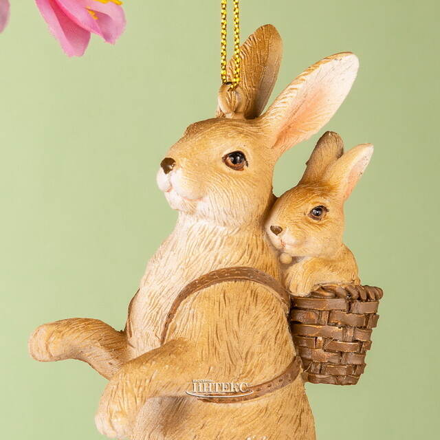 Подвесное украшение Пасхальный Кролик с малышом 9 см Goodwill (Гудвилл)