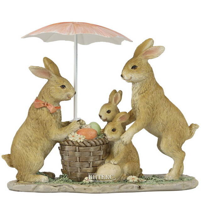 Декоративная фигурка Sunny Day - Семья Кроликов под зонтиком 16 см Goodwill