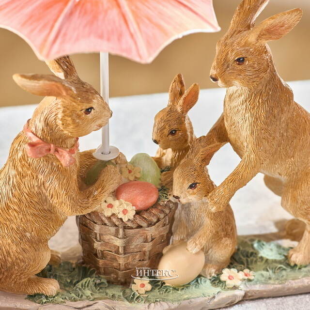 Декоративная фигурка Sunny Day - Семья Кроликов под зонтиком 16 см Goodwill