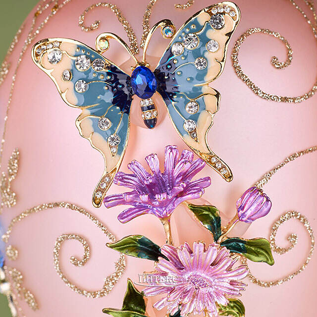 Коллекционная стеклянная елочная игрушка Яйцо - Butterfly Garden 18 см Mark Roberts