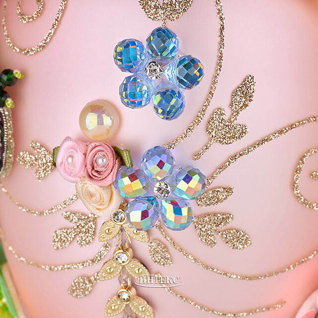 Коллекционная стеклянная елочная игрушка Яйцо - Butterfly Garden 18 см Mark Roberts