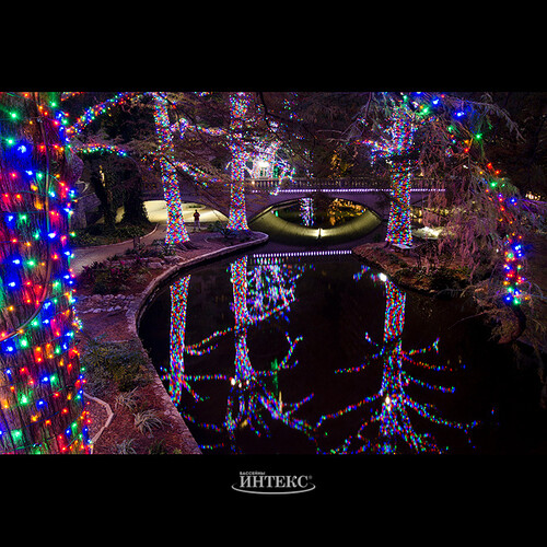 Гирлянды на дерево Клип Лайт Quality Light 60 м, 600 разноцветных LED ламп, черный ПВХ, IP44 BEAUTY LED
