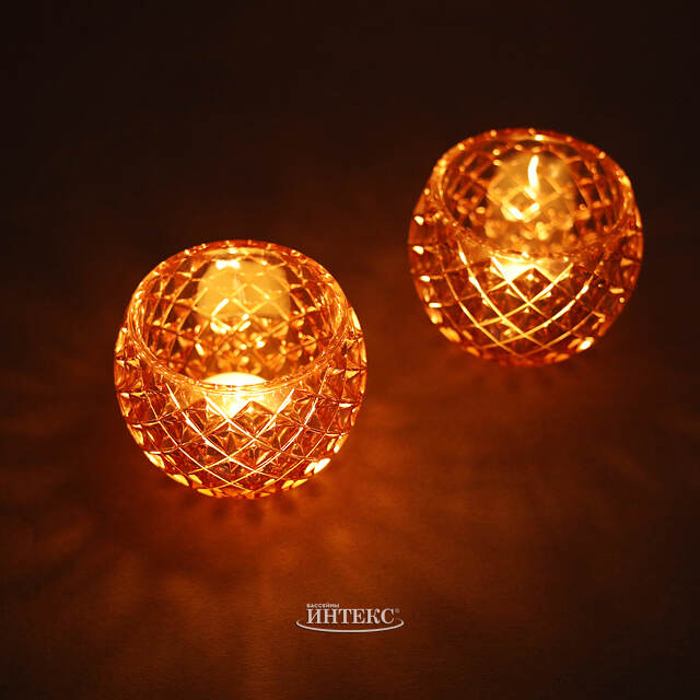 Стеклянный подсвечник для чайной свечи Гладиус 10*8 см нежно-розовый Goodwill