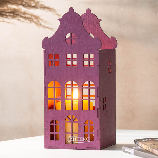 Декоративный домик Амстердам 27 см малиновый Christmas Apple