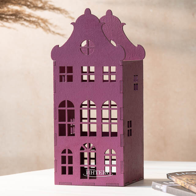 Декоративный домик Амстердам 27 см малиновый Christmas Apple