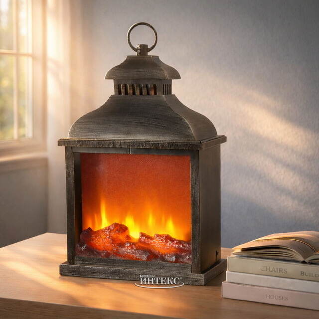 Декоративный фонарь - камин Джованни 39*25 см, батарейки Peha