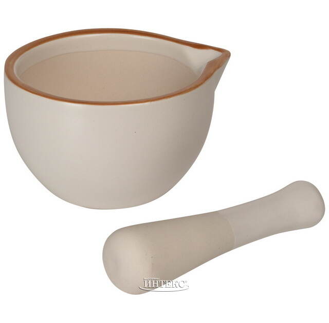 Керамическая ступка с пестиком Beeston 13 см бежевая Koopman (Купман)