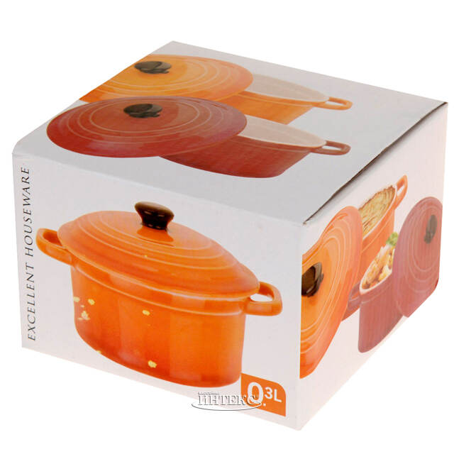 Керамическая кокотница с крышкой Мальта 10*5 см, 300 мл, красная Koopman