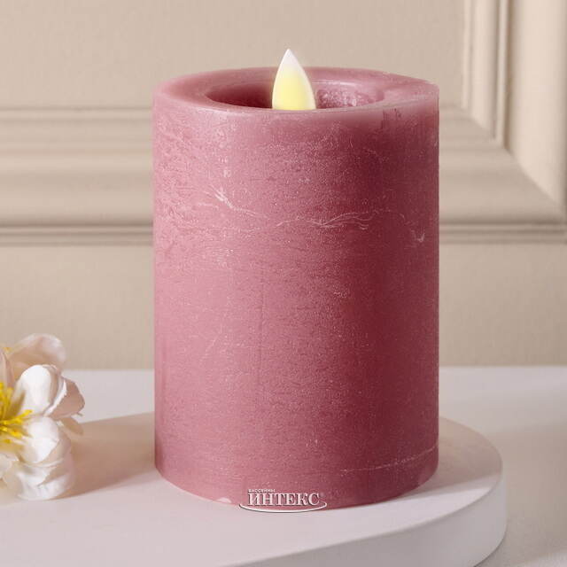 Светодиодная свеча с имитацией пламени Аревалло 10 см, розовая, батарейка Peha (Пеха)
