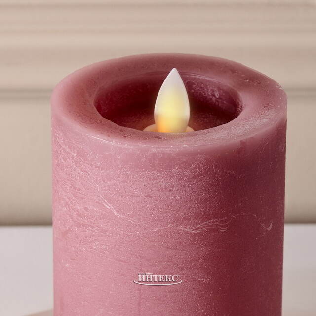 Светодиодная свеча с имитацией пламени Аревалло 10 см, розовая, батарейка Peha (Пеха)