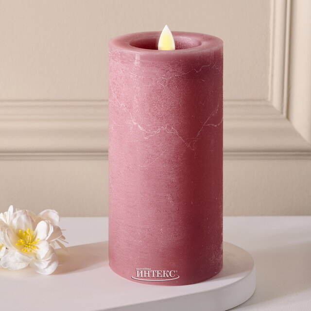 Светодиодная свеча с имитацией пламени Аревалло 15 см, розовая, батарейка Peha (Пеха)