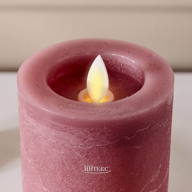 Светодиодная свеча с имитацией пламени Аревалло 15 см, розовая, батарейка Peha (Пеха)