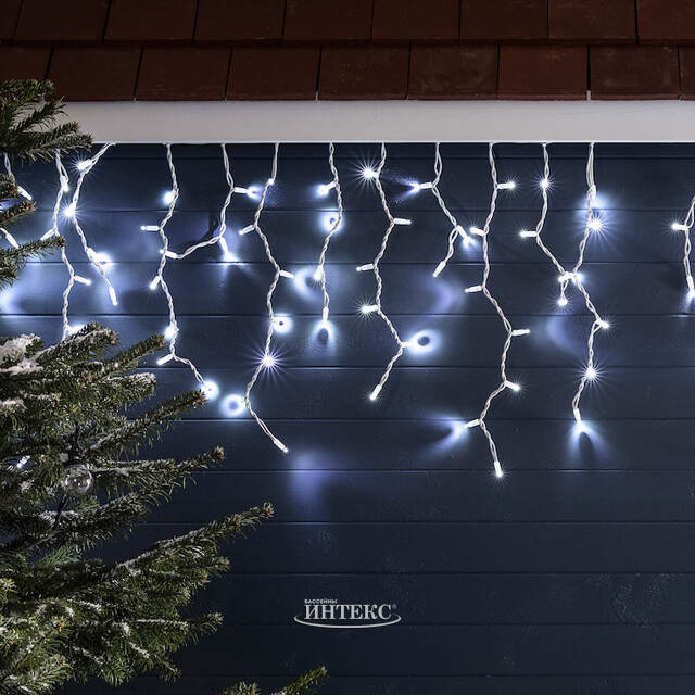 Светодиодная гирлянда Бахрома Profi Rubber 5*0.9 м, 323 холодных белых LED ламп, белый КАУЧУК+ПВХ, соединяемая, IP65 Winter Deco