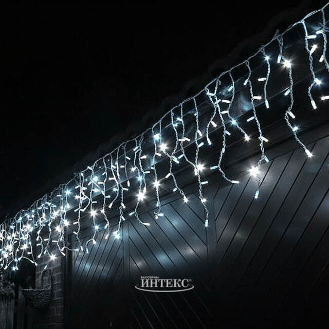 Светодиодная гирлянда Бахрома Profi Rubber 5*0.9 м, 323 холодных белых LED ламп, белый КАУЧУК+ПВХ, соединяемая, IP65 Winter Deco