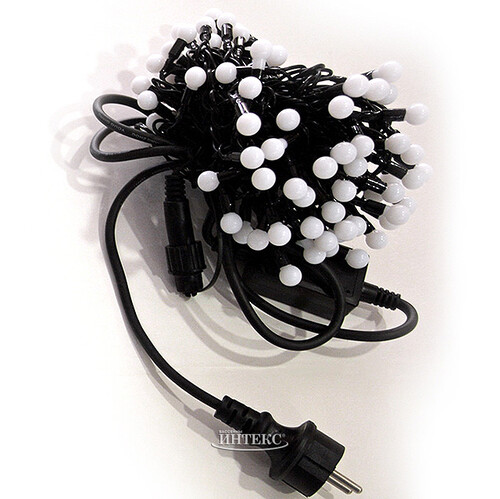 Светодиодная гирлянда Мультишарики 13 мм 100 RGB LED ламп 10 м, черный ПВХ, соединяемая, IP44 BEAUTY LED