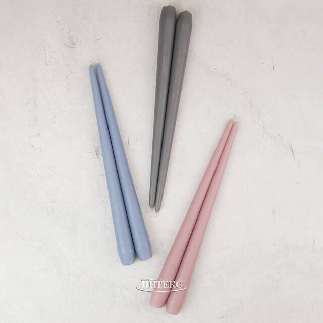 Высокие свечи 30 см Андреа Velvet графитово-серые, 5 шт Candleslight