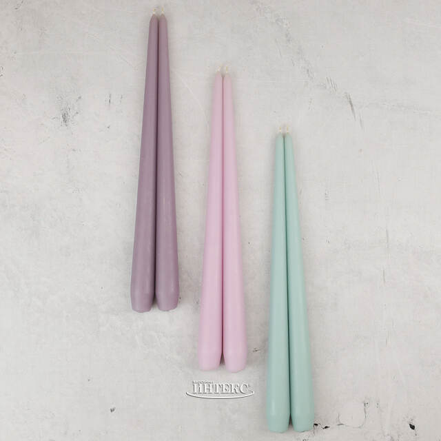 Высокие свечи 30 см Андреа Вельвет мятные, 5 шт Candleslight (Кэндлслайт)