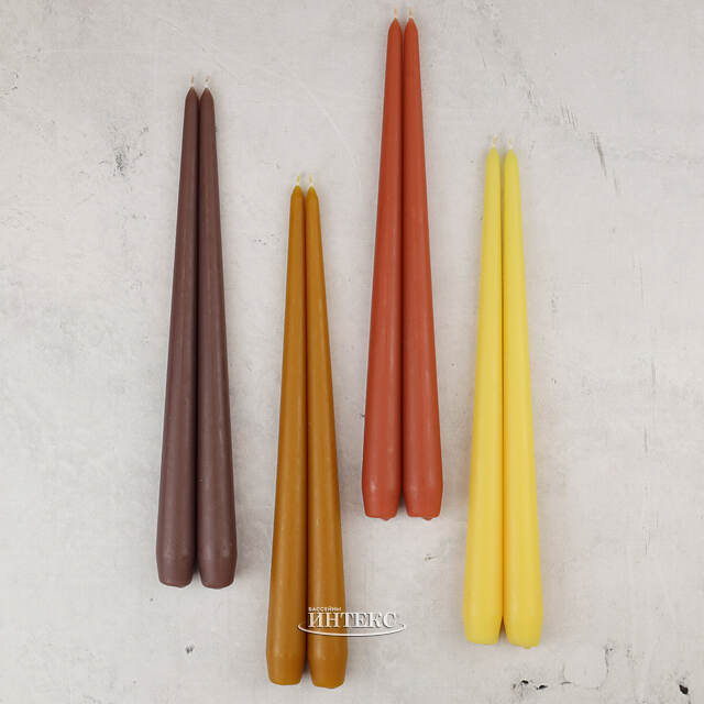 Высокая свеча 40 см Андреа Вельвет медовая Candleslight (Кэндлслайт)