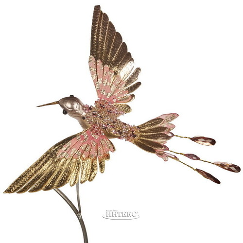 Елочная игрушка Птичка Колибри из Долины Рисальбо 20 см розовая, клипса Goodwill