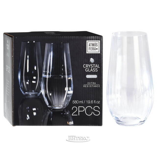 Стакан для воды Лиастольф 580 мл, 2 шт, стекло Koopman
