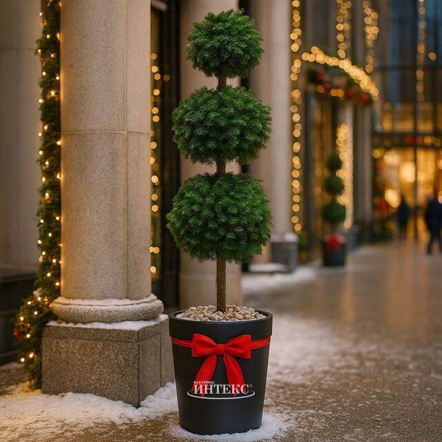 Искусственная Туя-шар на ножке 210 см, ЛИТАЯ 100% ElkaDe (ЕлкаДе)