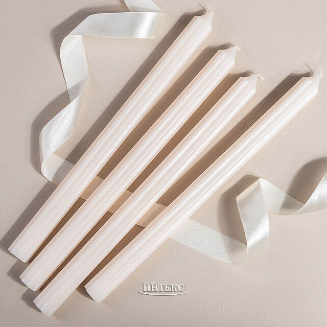 Высокие свечи 30 см Астерия кремовые, 4 шт Candleslight (Кэндлслайт)