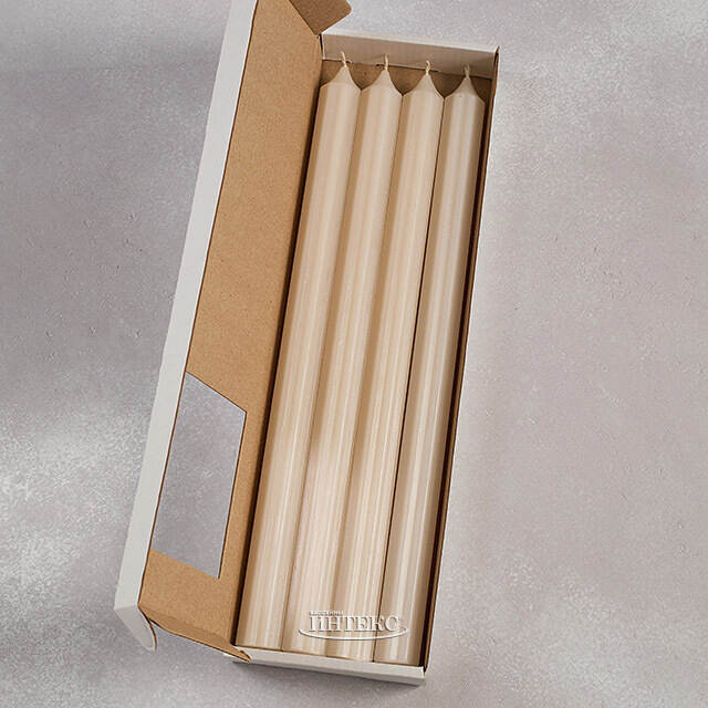 Высокие свечи 30 см Астерия кремовые, 4 шт Candleslight (Кэндлслайт)