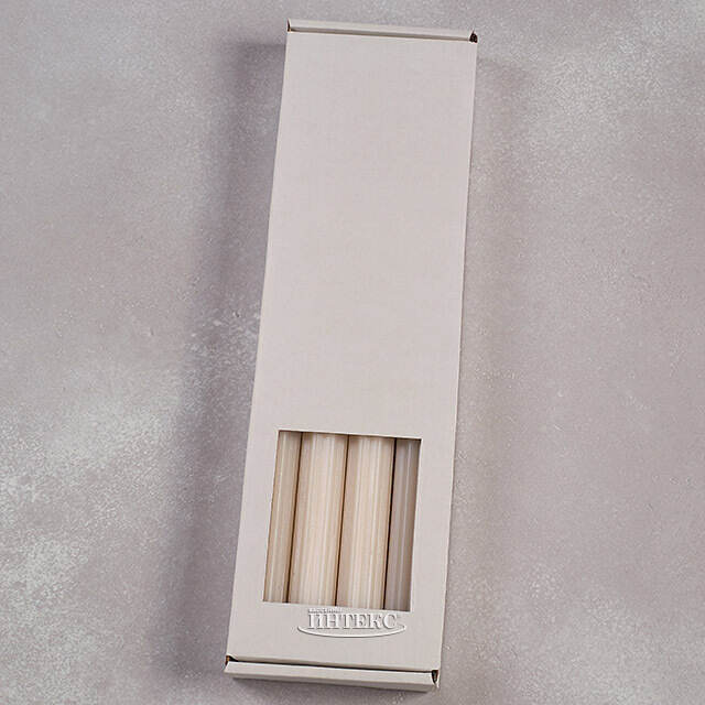 Высокие свечи 30 см Астерия кремовые, 4 шт Candleslight (Кэндлслайт)