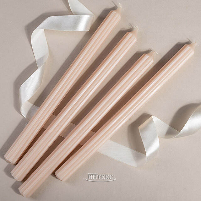 Высокие свечи 30 см Астерия топленое молоко, 4 шт Candleslight (Кэндлслайт)