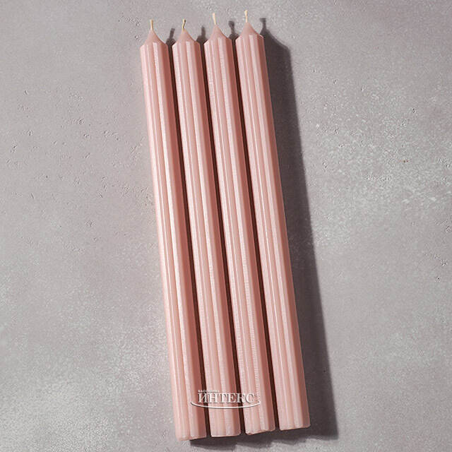 Высокие свечи 30 см Астерия розовые пудровые, 4 шт Candleslight