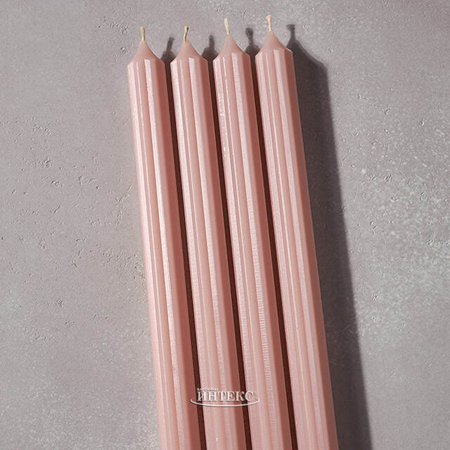 Высокие свечи 30 см Астерия розовые пудровые, 4 шт Candleslight