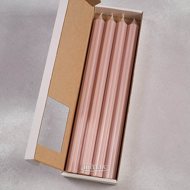 Высокие свечи 30 см Астерия розовые пудровые, 4 шт Candleslight