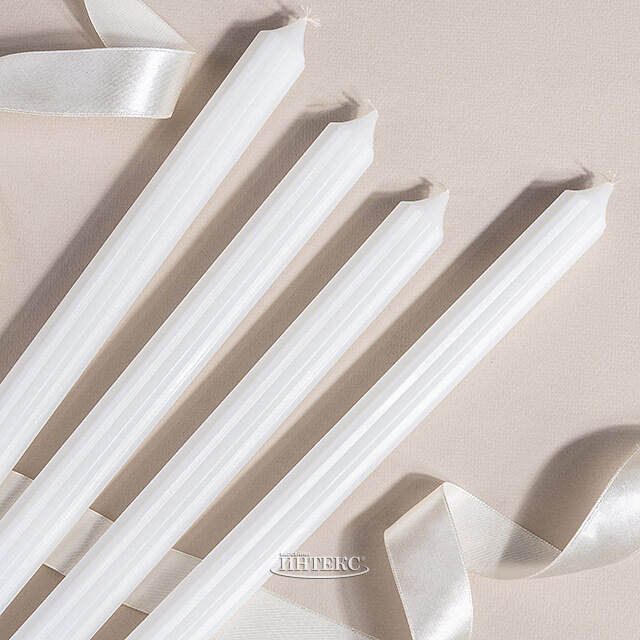 Высокие свечи 30 см Астерия белые, 4 шт Candleslight (Кэндлслайт)