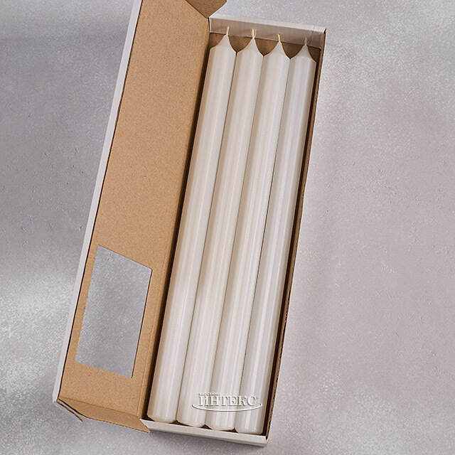 Высокие свечи 30 см Астерия белые, 4 шт Candleslight (Кэндлслайт)