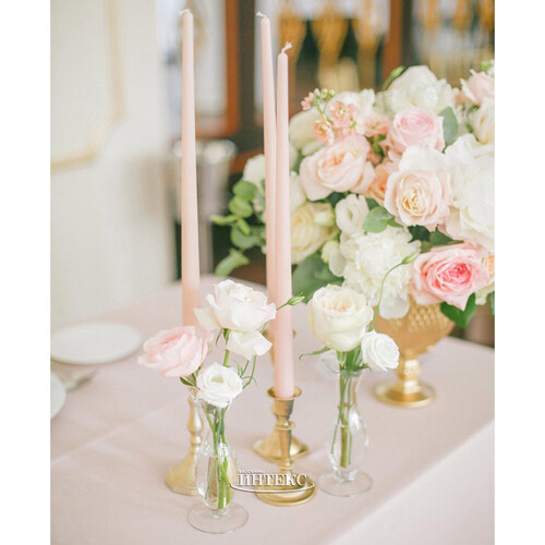 Высокая свеча 42 см Андреа розовая пудровая Candleslight
