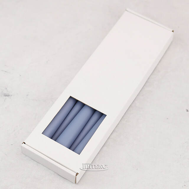 Высокие свечи 30 см Андреа Velvet серо-голубые, 5 шт Candleslight